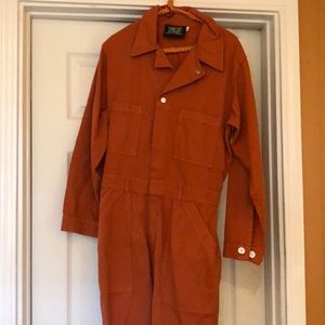 Burnt orange Big Bud Press long sleeve jumpsuit